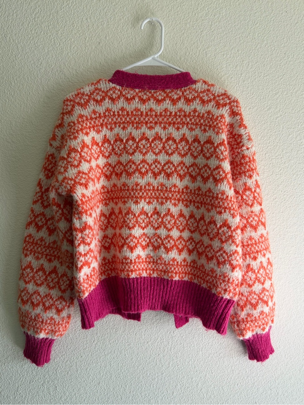 ON 34th Pink and Orange Patterned Button-Up Cardigan - Picture 3 of 3